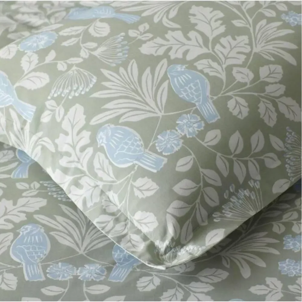 Company Cotton Tira Bird Percale Green Full/Queen Duvet Cover, NEW!